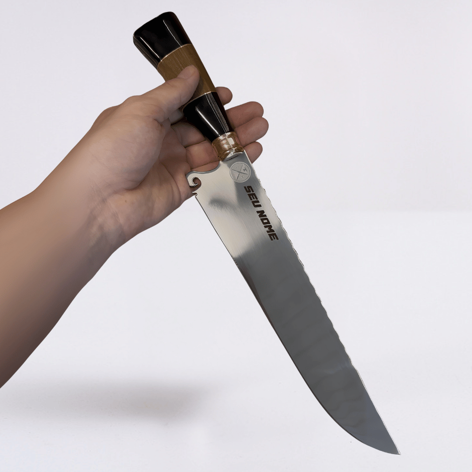 Faca Artesanal 4mm Aço Inox 420C | Seu Nome Personalizado Grátis
