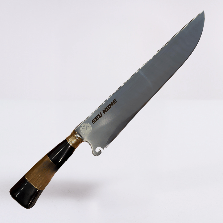 Faca Artesanal 4mm Aço Inox 420C | Seu Nome Personalizado Grátis