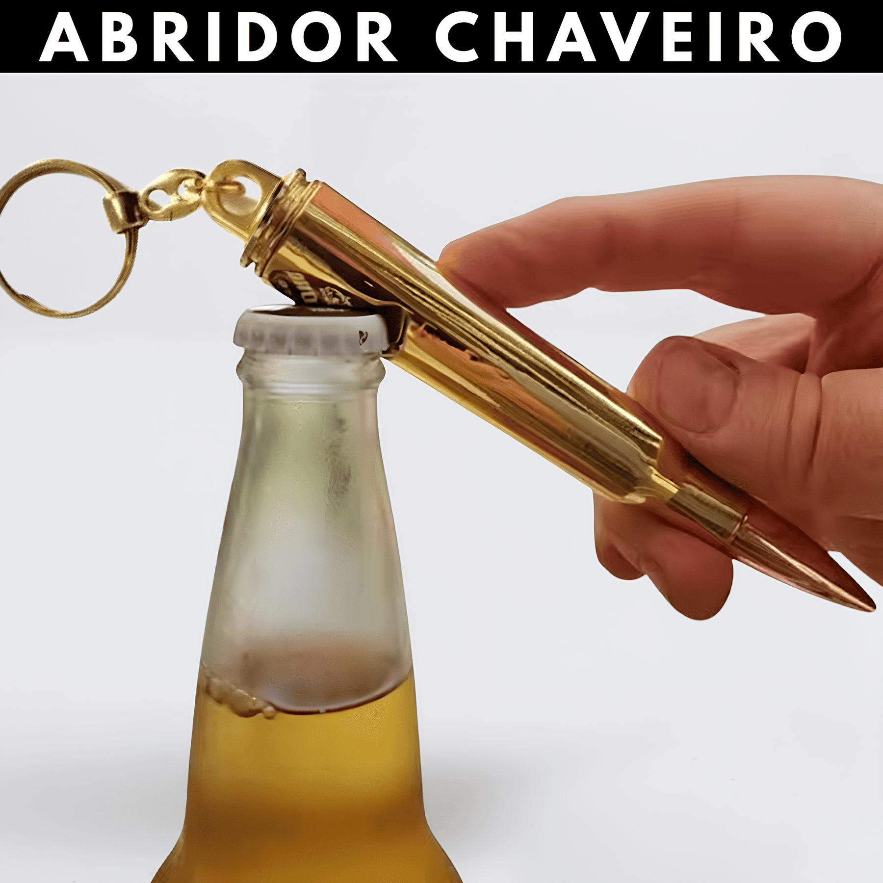Abridor de Garrafa Formato Projétil | Chaveiro de Impacto
