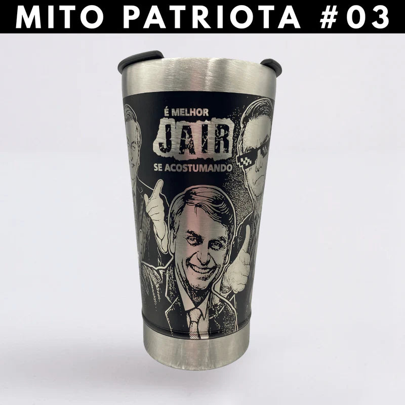Copo do Capitão #03 – Copo Térmico Preto Personalizado 360° a Laser + Brinde