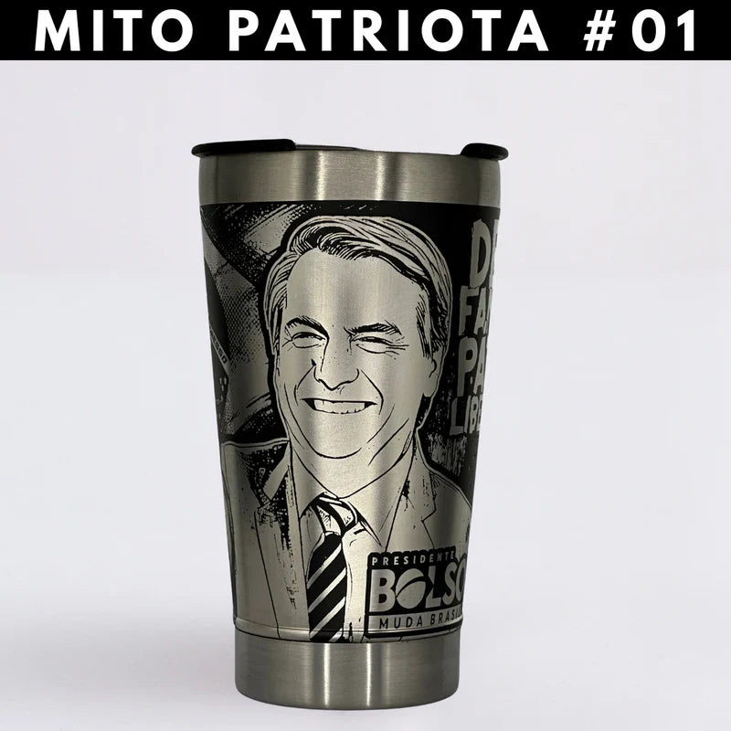 Copo do Capitão #01 – Copo Térmico Preto Personalizado 360° a Laser + Brinde