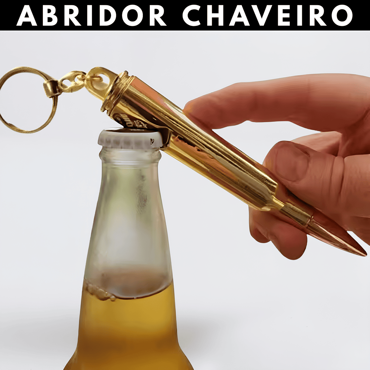 Abridor de Garrafa Formato Projétil | Chaveiro de Impacto