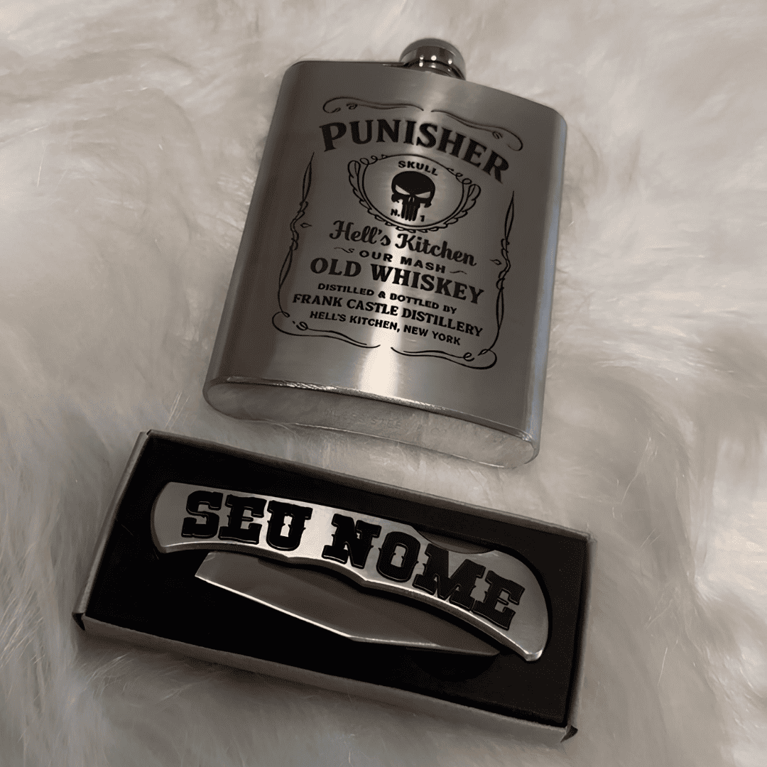 Kit Cantil 240ml + Canivete | Personalize com seu nome